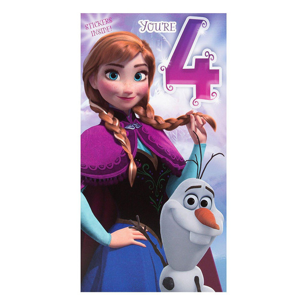 4th Birthday Card Special Girl with Disney Frozen Anna 