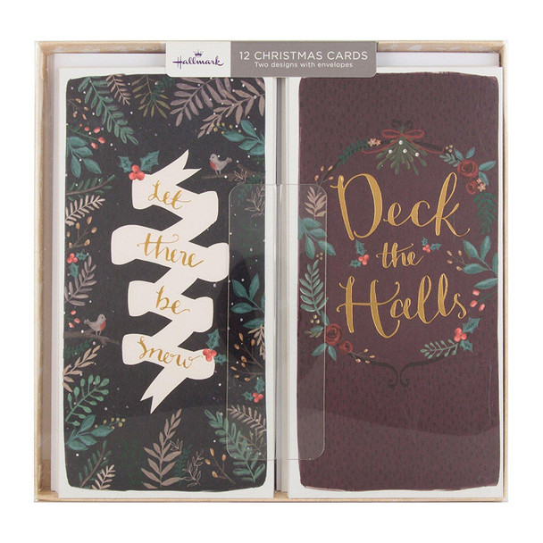 Hallmark Christmas Card Pack "Deck The Halls" Pack of 12