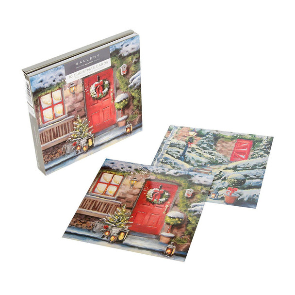 Hallmark Christmas Gallery Card Pack "Red Door" Pack of 10