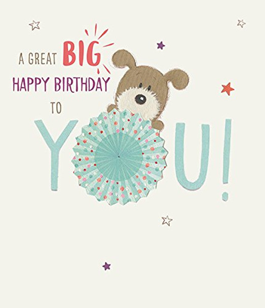 Lots of Woof Umbrella Open Big Happy Birthday New Greeting Card