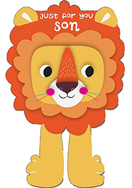 Happy Birthday Cute Lion Son Die Cut Design Greeting Card