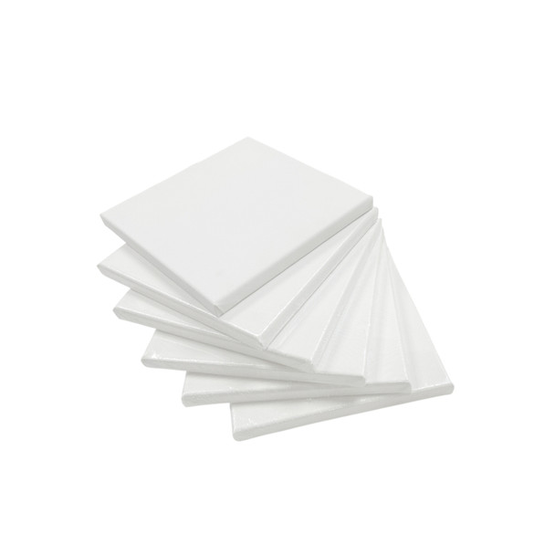 Pack of 10 Stretched Mini Canvas Wooden Frame 280gsm 10x10cm