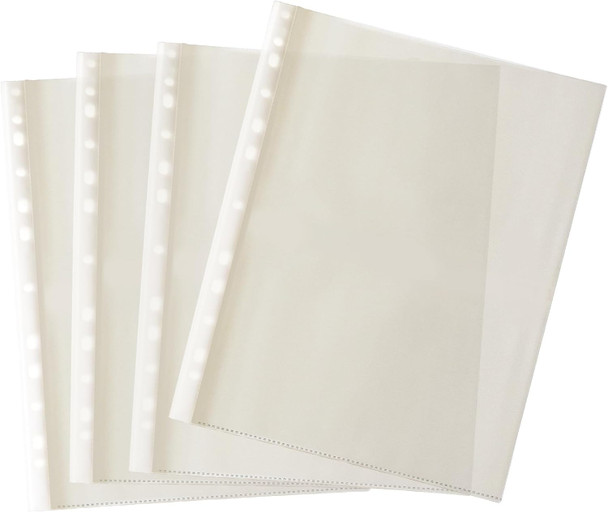 Pack of 250 A4 Glass Clear Punched Pockets by Janrax