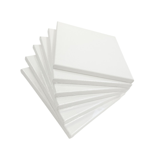 Pack of 5 Stretched Mini Canvas Wooden Frames 280gsm 25x25cm