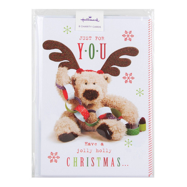Hallmark Charity Christmas Card Pack 'Holly Jolly' 8 Cards, 1 Design