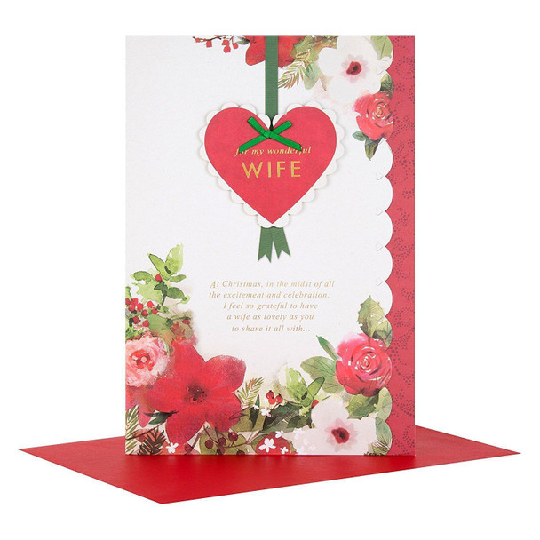 Hallmark Wife Christmas Card 'Festive' Large