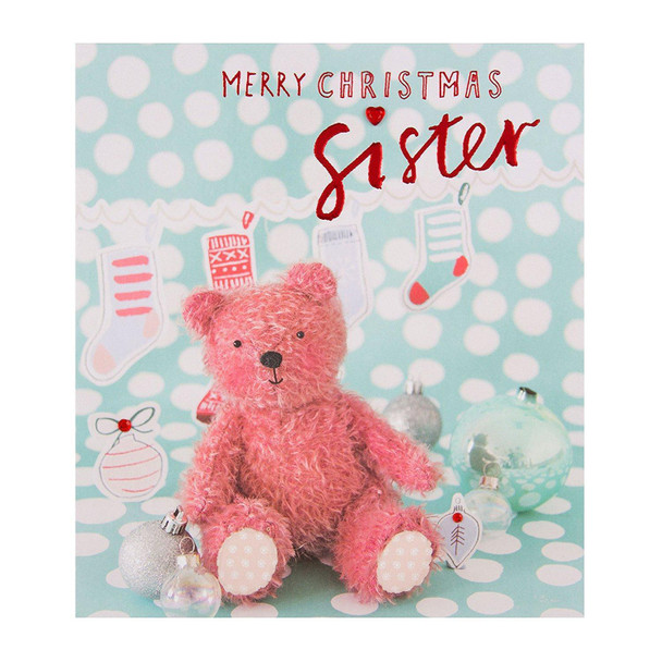 Hallmark Medium Sister "Bright and Happy" Christmas Card