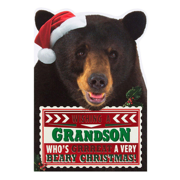 Hallmark Grandson Christmas Card 'Very Beary' Medium