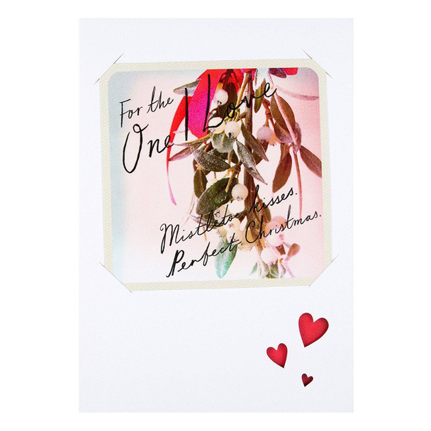 Hallmark One I Love Christmas Card 'Mistletoe Kisses' Medium