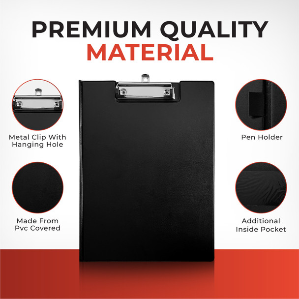 Janrax A4 Black Foldover Clipboard Janrax A4 Black Foldover Clipboard