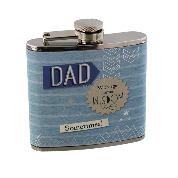 Dad Hip Flask with Age Come Wisdom Sometimes