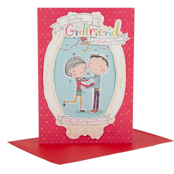 Hallmark Christmas Card To Girlfriend 'Glad You're Mine' - Medium
