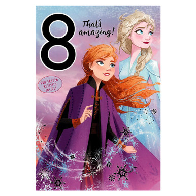 Age 8 Frozen 2 Birthday Card with Fun Frozen Activity Inside - Occasion ...
