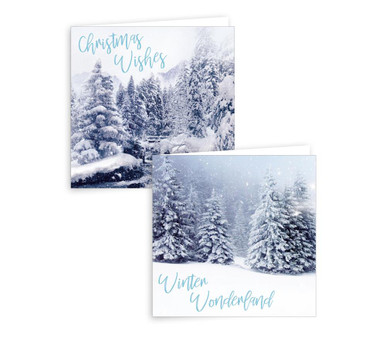 Pack of 10 Winter Scene Design Square Christmas Greeting Cards ...