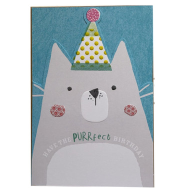 Cat Die Cut Design Open Birthday Card - Occasion Cards