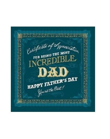 Certificate Appreciation For Being The Most Incredible Dad Father's Day ...