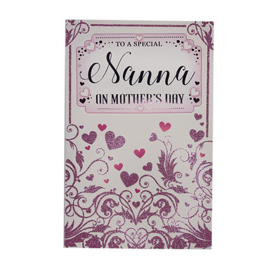 Carte De Fête Des Mères "To A Special Nanna" - Paillettes Et Cœurs - Neuf UK