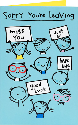 Handgemachte Abschiedskarte „Sorry You're Leaving“ Mit Schmetterlings-Design – 16x16 Cm, Inkl. Umschlag