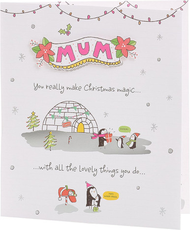 Sketched Design Mum Christmas Card Occasion Cards