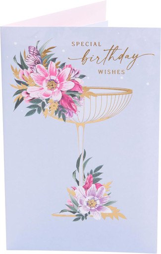 Stunning Cocktail Glass Design Birthday Card - Occasion Cards