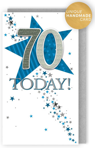 Superstar Seventy Hand-Finished 70th Birthday Card - Occasion Cards