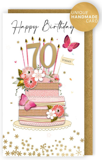Sweet Surprise Hand-Finished 70th Birthday Card - Occasion Cards