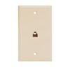 Wall Plate; Single RJ11; 6 Position; 4 Conductor; Standard Finish - Ivory (NTP-2401)