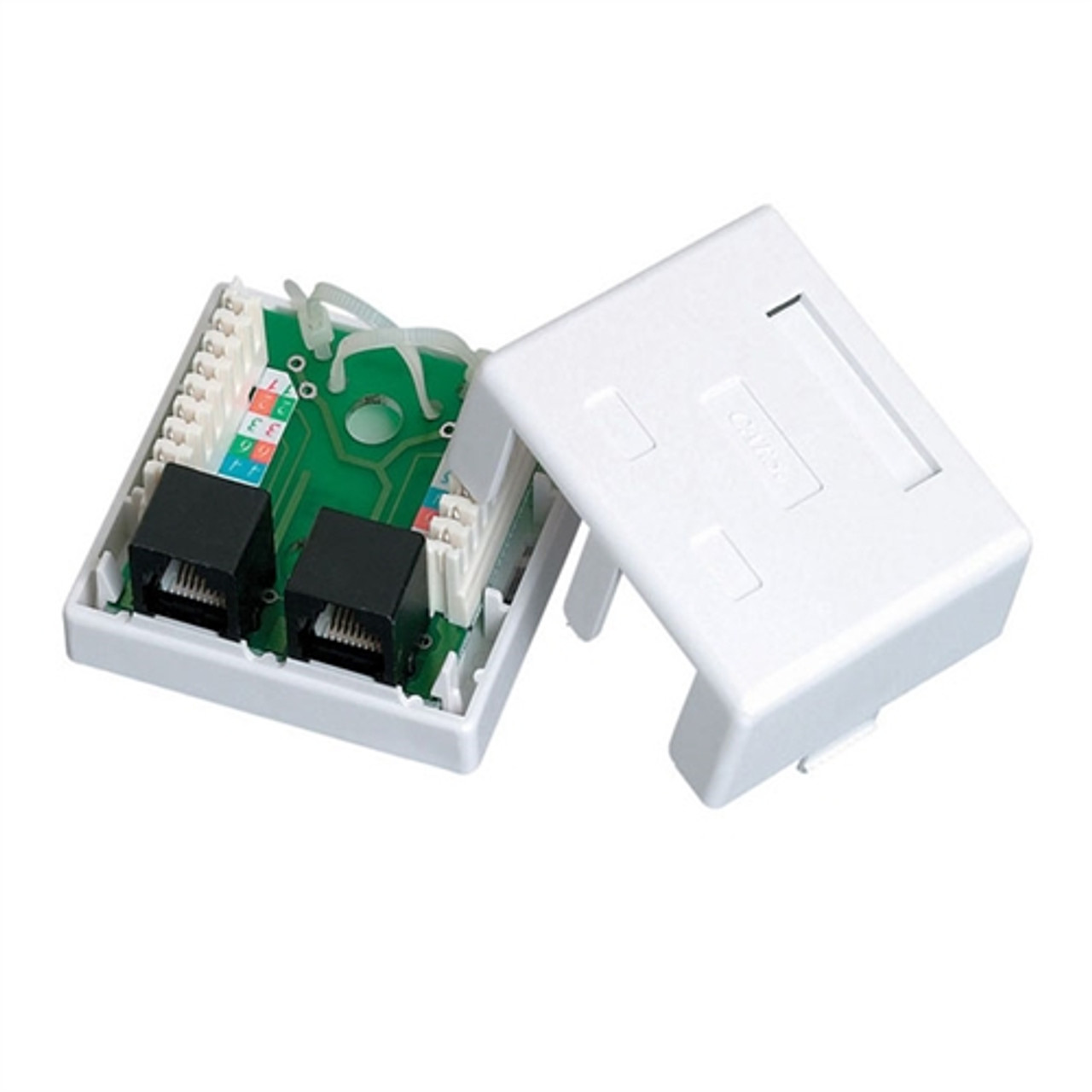 Surface Mount Box Cat5e Double WHITE