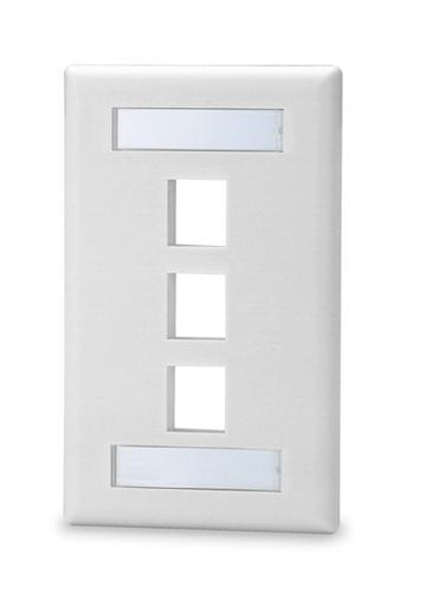 3-Port Single Gang Faceplate (SKFL-3-WH)