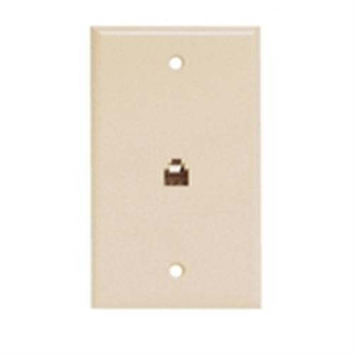 Wall Plate; Single RJ11; 6 Position; 4 Conductor; Standard Finish - Ivory (NTP-2401)