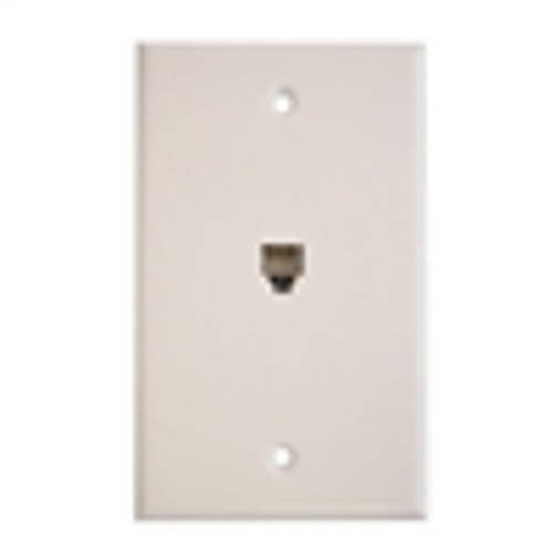 Wall Plate; Single RJ11; 6 Position; 4 Conductor; Standard Finish - White (NTP-2402)