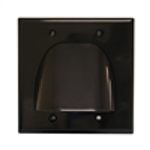 Wall Plate; Polished Dual Gang for Bulk Cable - Black (VHT-8203)
