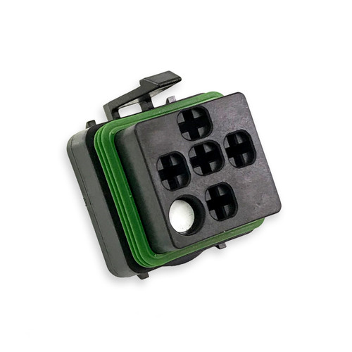 C1257-4 Black with Green Seal Weatherproof ISO Mini Relay Connector (with Hydrophobic Vent)