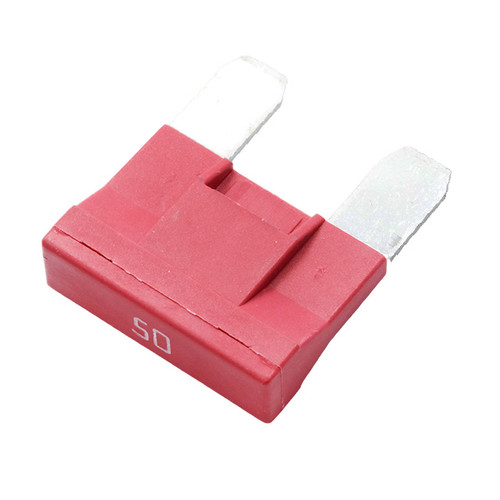 ANX80-UL-50A OptiFuse Maxi Blade High Voltage Fuse 80VDC 50A, red fuse with metal prongs