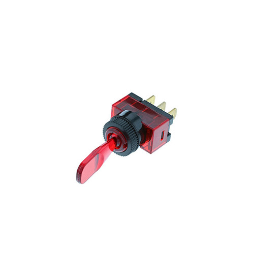 TE1-1A-DC-1-RL Switch Components -  Wedge Toggle - 3P SPST OFF-ON, Red Bulb