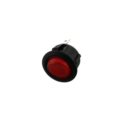 RAS1-1A-DC-2-RL Switch Components -  Round Rocker - 3P SPST OFF-ON, Red LED