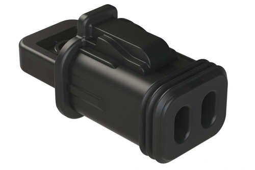 AT2P-RSC-BLK Amphenol Sine 2 position AT Series protective seal cap black front view