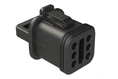 AT6P-RSC-BLK Amphenol Sine 6 position AT Series protective seal cap black front view