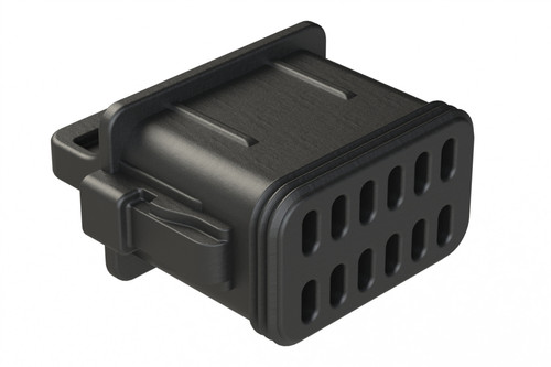 AT12P-RSC-BLK Amphenol Sine 12 position AT Series protective seal cap black front view