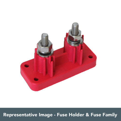 Representative VTE medium- and high-amp fuse holder with two threaded terminals