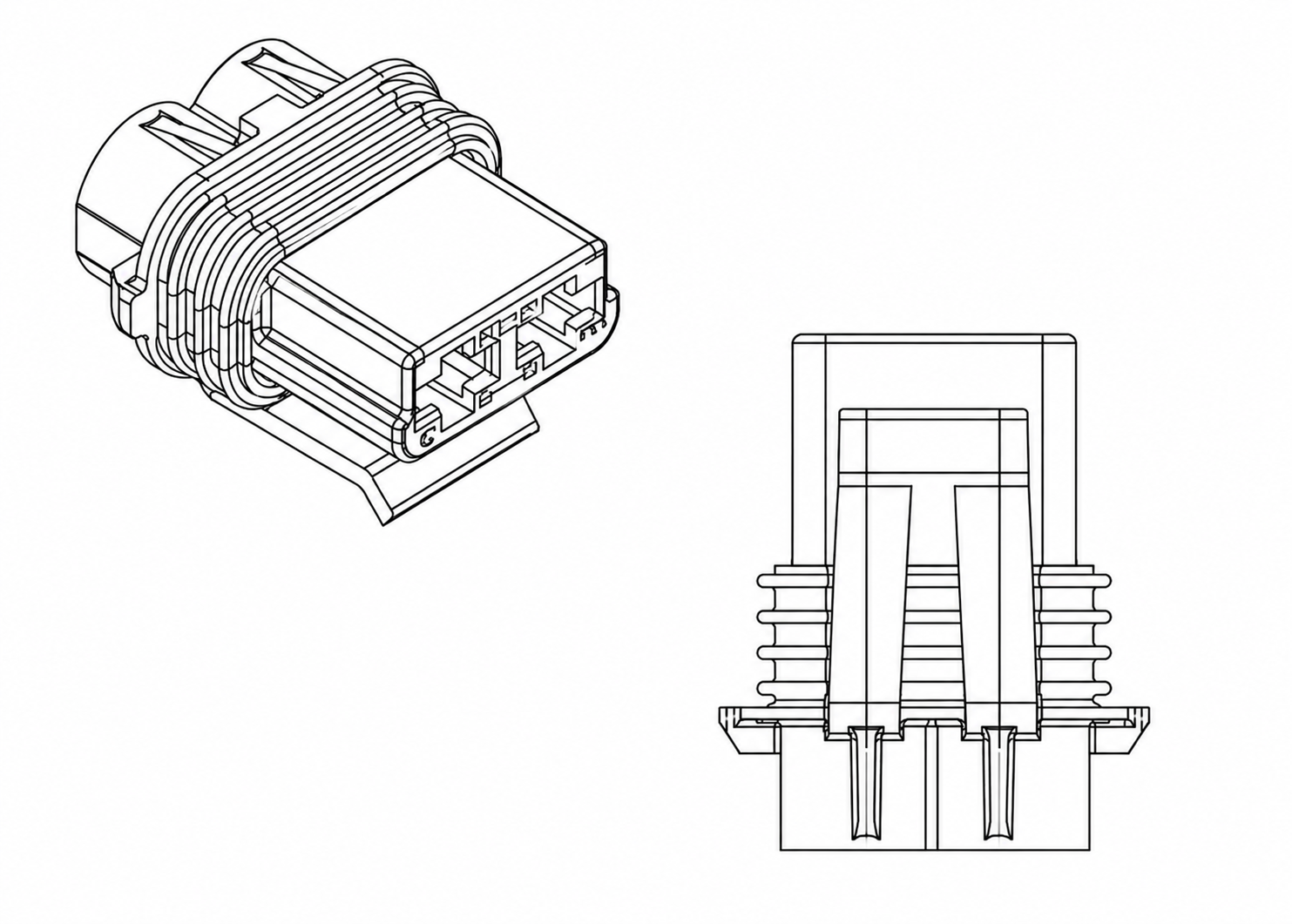 Fuse holder and relay connector dimensions