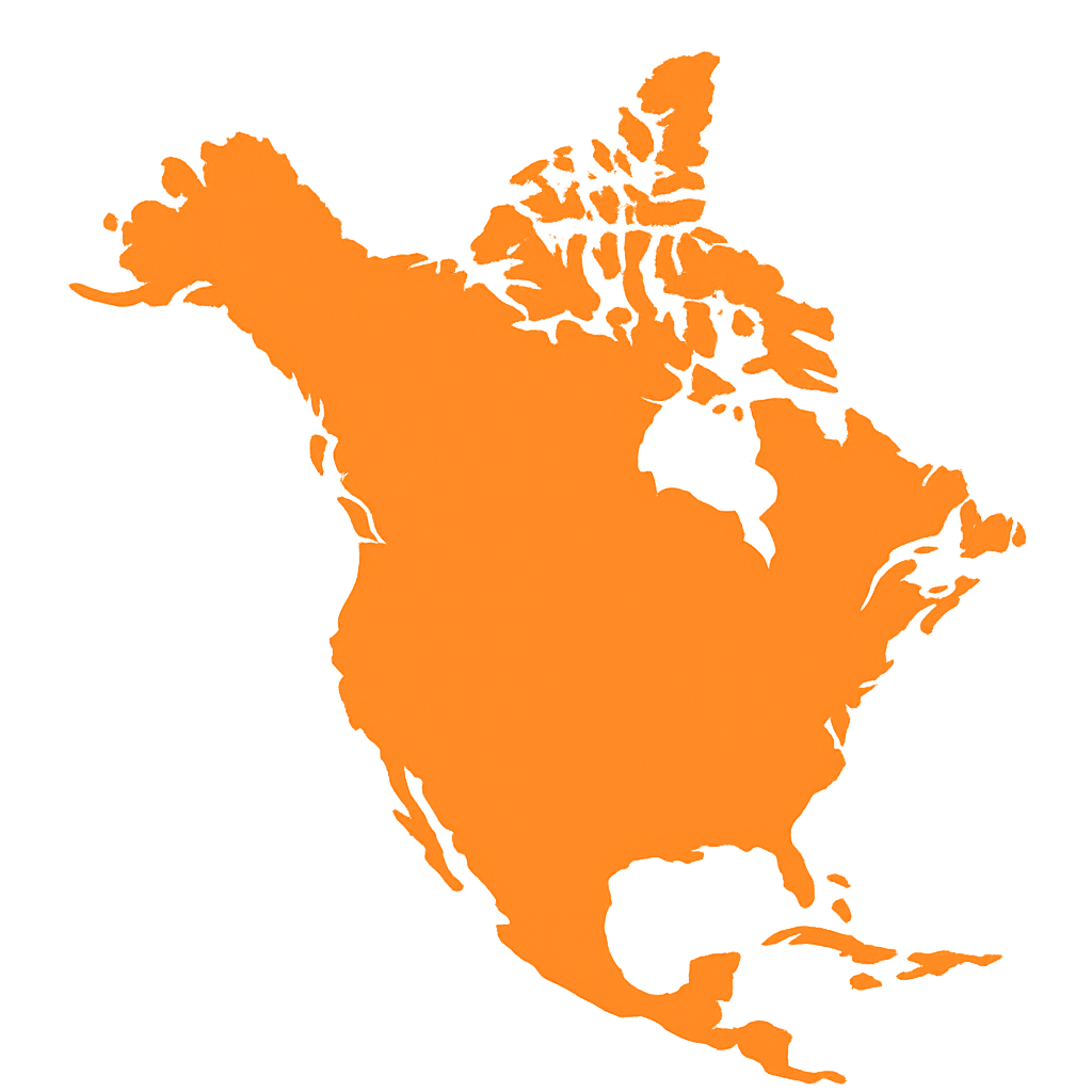 North America map in Chief orange