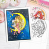 Serenity Fairy Stardust Moon - Digital Crafts, digital Stamp card making printable downloads.