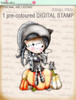 Winnie Wednesday Bat Girl PRECOLOURED Clipart - Halloween Autumn digital stamp printable craft download for card making, stickers, scrapbook, junk journals
