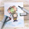 Jasper Hot Air Balloon - Fuzzypuffs COLOUR digi stamp printable download