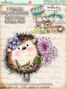 Earlie Hedgehog Dandelion - Fuzzypuffs COLOUR digi stamp printable download