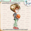 Basketball 3 - PRECOLOURED Little Dudes digi stamp printable download