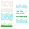 Grass, Clouds, Sun Great Outdoors 6 x 6"stencil for crafts, card making, scrapbooking