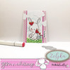 Too Cute Bunny rabbit love basket "precoloured' digital papercrafting download