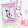 Too Cute Bunny rabbit love basket "precoloured' digital papercrafting download